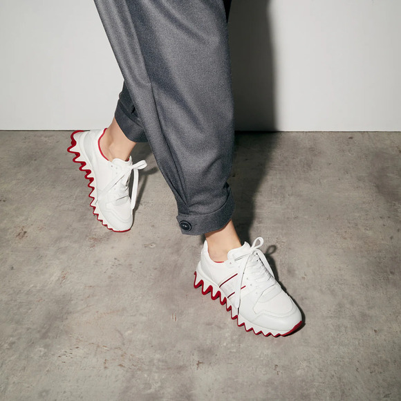 Christian Louboutin Nastroshark Donna Flat White Platform Low Top Sneaker 40 - Picture 5 of 16